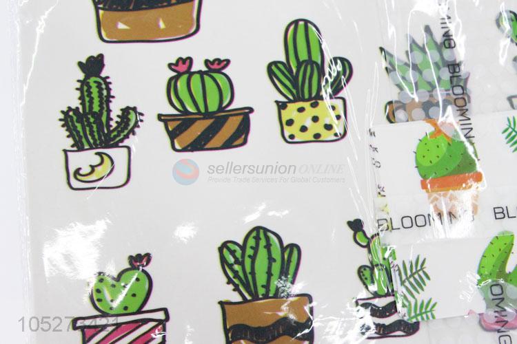 Eco-Friendly Cute Cactus Pattern 6Pcs/Set Kitchen Table Placemat and 6Pcs/Set Coaster Heat Insulation Mat