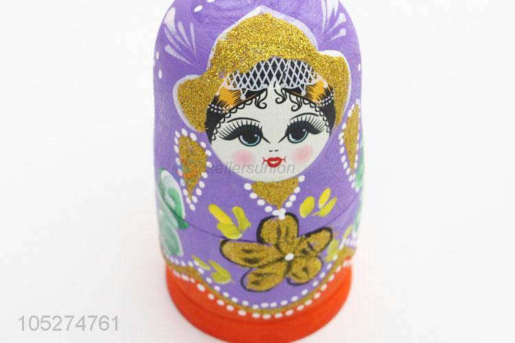 Fashion Cheap 5Pcs/Set Wooden Russian Girl Hand Russian Painted Nesting Dolls