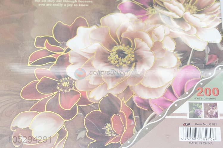 Factory Wholesale Flower Pattern Cover Wedding Photo Album with Paste Inside Pages
