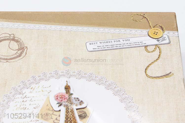 Factory Sales Vintage Pattern Hardcover Photo Album Photobook with Transparent Inside Pages