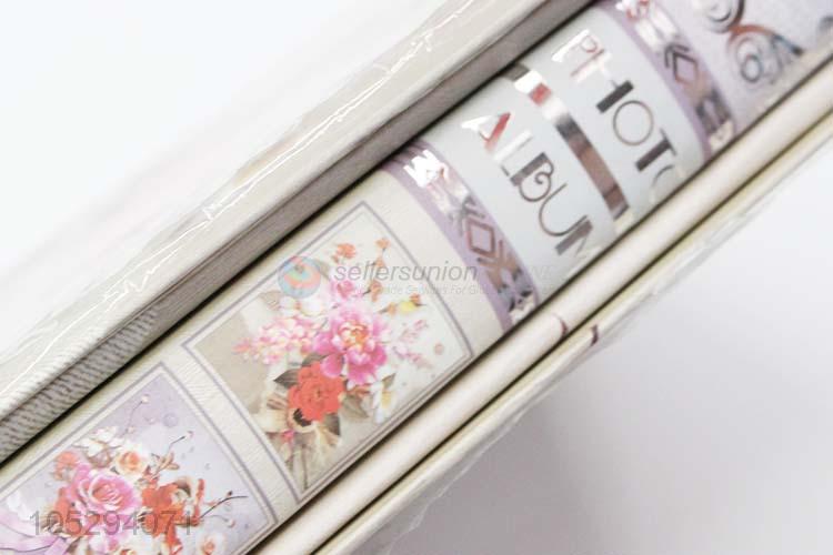 Reasonable Price Flower Pattern Hardcover Wedding Photo Album with Transparent Inside Pages