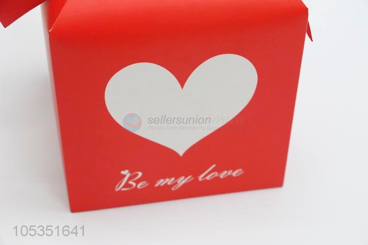 Factory Promotional Red Color Heart Pattern Wedding Candy Box