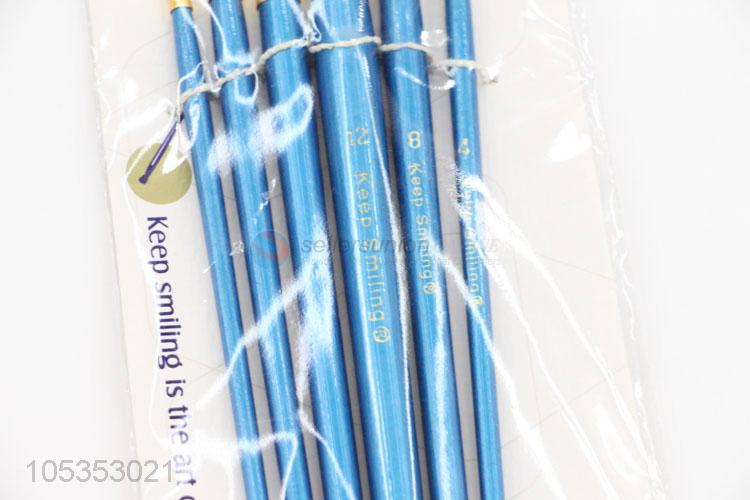 Best Price 6pcs Blue Painting Brush for Students