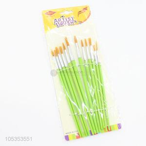 Promotional Gift 12pcs Green Watercolor Drawing Paintbrush Art Supplies