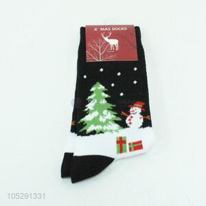 Best selling tree and snowman printed boys socks