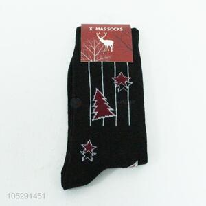 Fancy design tree printed boys socks for Christmas