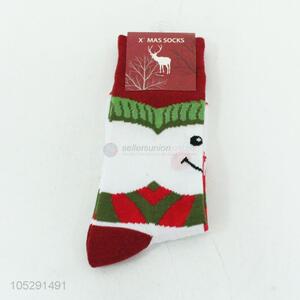 Manufacturer custom snowman printed boys warm socks