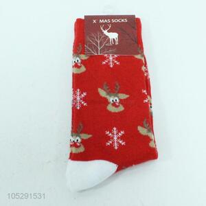 Factory directly sell Chrismas elk printed boys warm socks