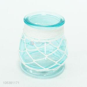 Fashion home decor mint glass bottle with rope net