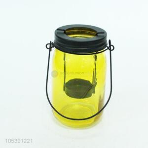 Home decor yellow glass bottle/candle holder bottle