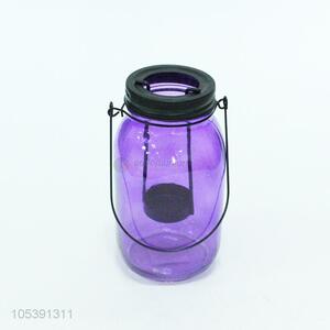 Manufacturer custom purple glass bottle/candle holder bottle