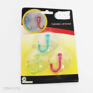 Custom 3 Pieces Plastic Colorful Hook Sucker Hook