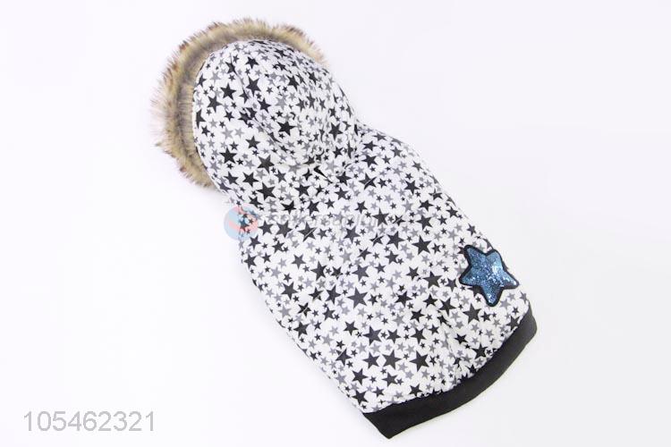 High sales star printed winter pet apparel dog clothes
