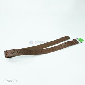 Wholesale good quality brown laser cut pu belt