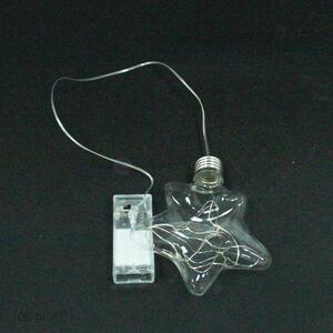 Cheap clear glass star pendant with led light