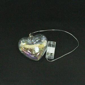 China supplier clear glass heart pendant with led light