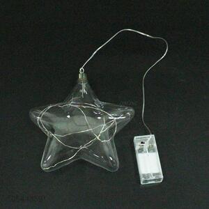 Promotional clear glass star pendant with led light