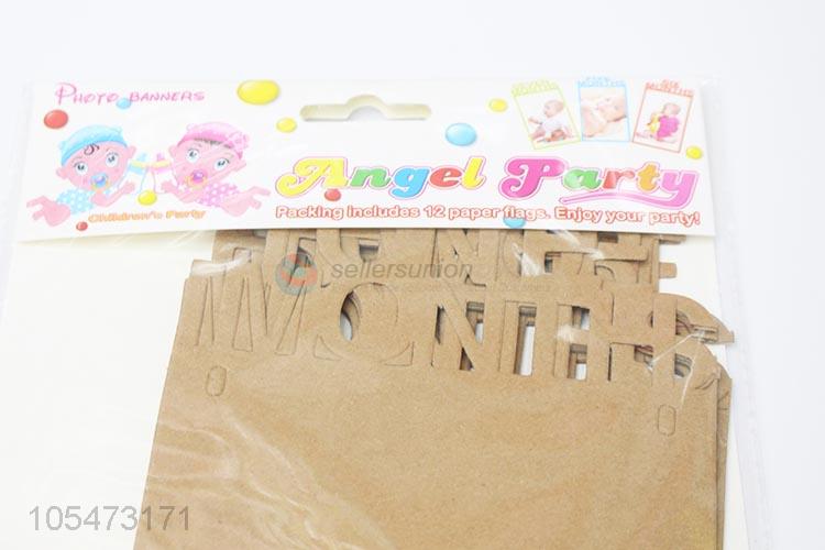 Direct factory supply birthday party string flag paper bunting can attach photos