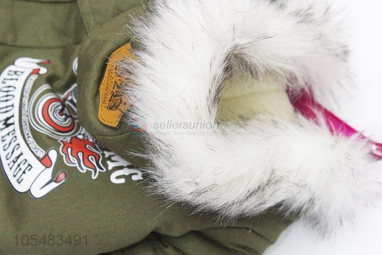 Wholesale new style army green pet winter coat dog apparel