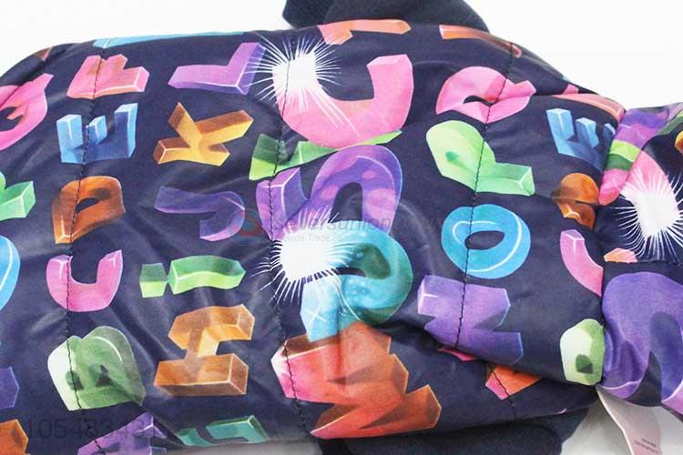 Best selling colorful letters printed pet winter coat dog apparel