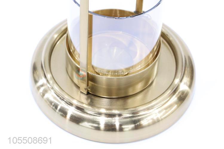 Portable modern indoor decor golden metal candle holder