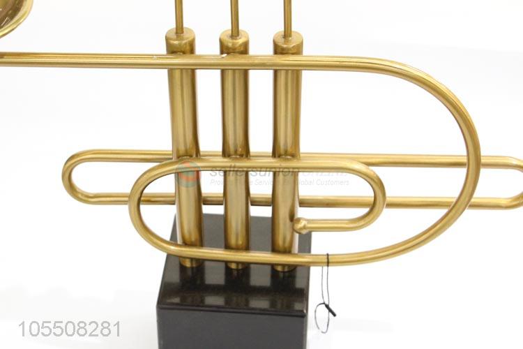 Factory promotional home decor trumpet shape iron candlestick