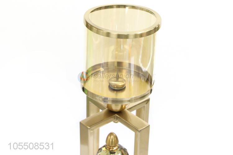 High-class modern indoor decor golden metal candle holder