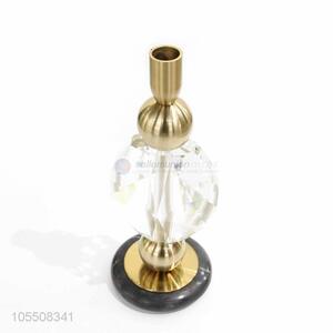 Wholesale home decor iron candlestick crystal candle holder
