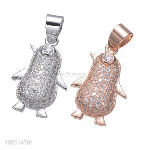 Cute Penguin Pendant Inlay Zircon Necklace Accessories