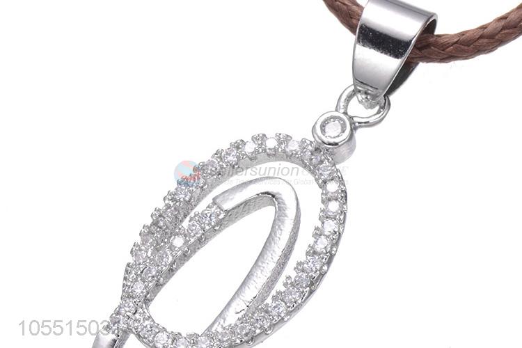 Unique Design Inlay Zircon Diamond Necklace Pendant Fashion Accessories