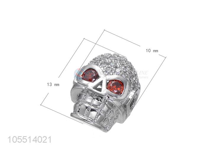 Cool Skull Bangle Bracelet Charm Diamond Hole Spacer Bead