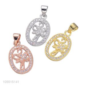 Best Selling DIY Copper Necklace Pendant Inlay Zircon Pendant