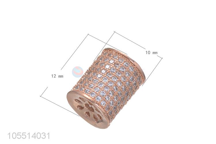 Wholesale Inlay Zircon Bracelet Charm Fashion Hole Spacer Bead