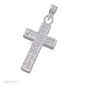 Wholesale Cross Shape Inlay Zircon Necklace Pendant Fashion Accessories