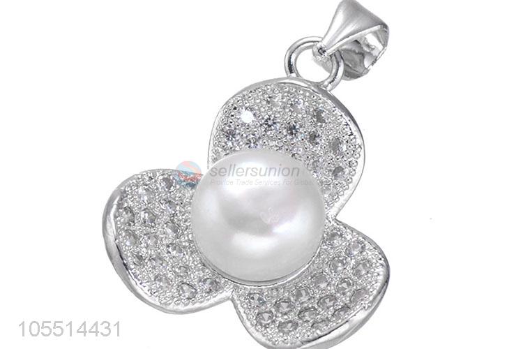 Fashion Design Flower Shape Diamond Necklace Pendant Best Jewelry Accessories