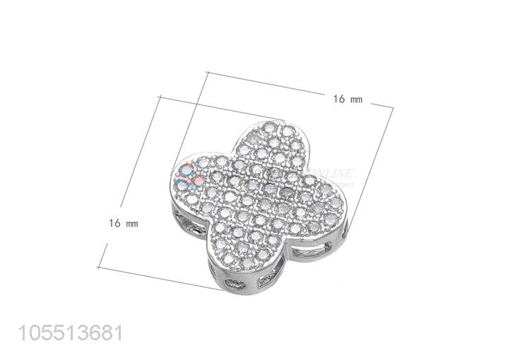 Delicate Design Four Leaf Clover Bangle Bracelet Charm Best Hole Spacer Bead