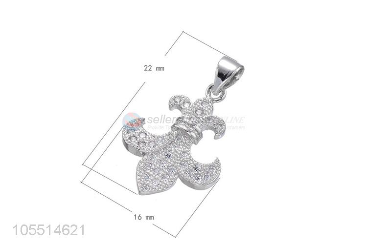 New Design Boat Anchor Shape Necklace Pendant Inlay Zircon Diamond Jewelry Pendant