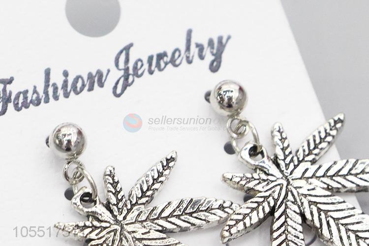 Top Selling Silver Leaf Stud Earrings For Women Accessories