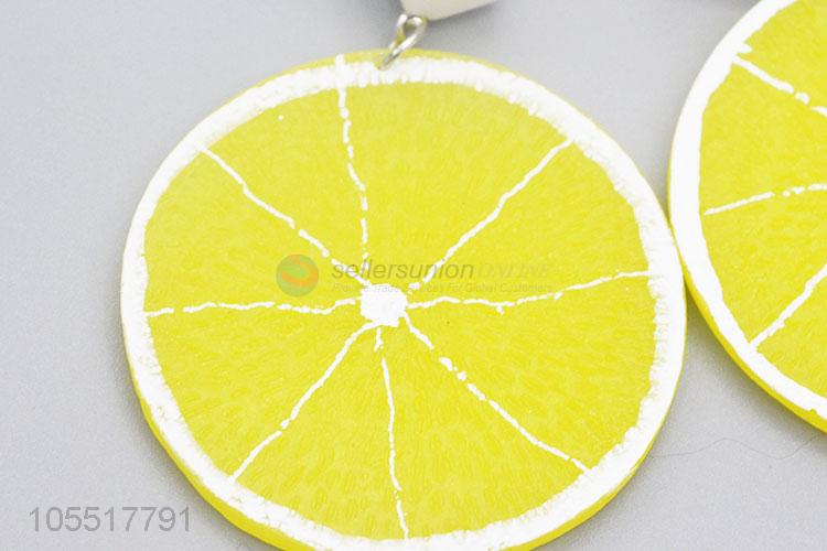 Superior Quality Fruit Shaped Earrings Design Lovely Lemon Shaped Earrings