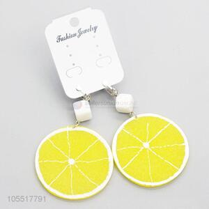 Superior Quality Fruit Shaped Earrings Design Lovely Lemon Shaped Earrings