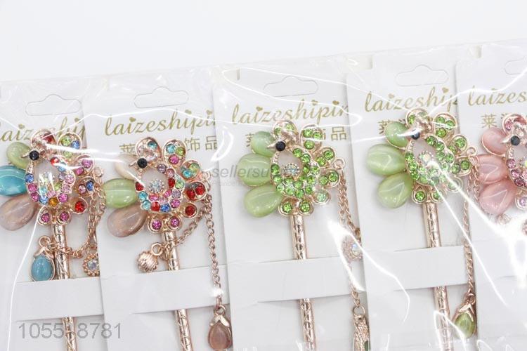 China Supply Colorful Rhinestone Chignon Hairpin for Women