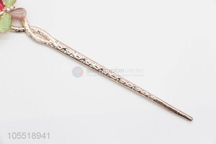 Factory Direct High Quality Fashion Exquisite Crystal Butterfly Hairpin