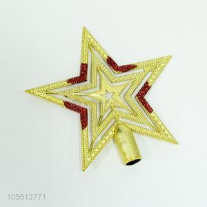 Professional maker golden plastic star pendant for Christmas tree