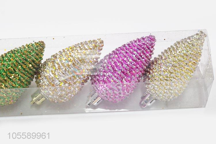 High Quality Colorful Pine Cones Christmas Hanging Tree Ornament