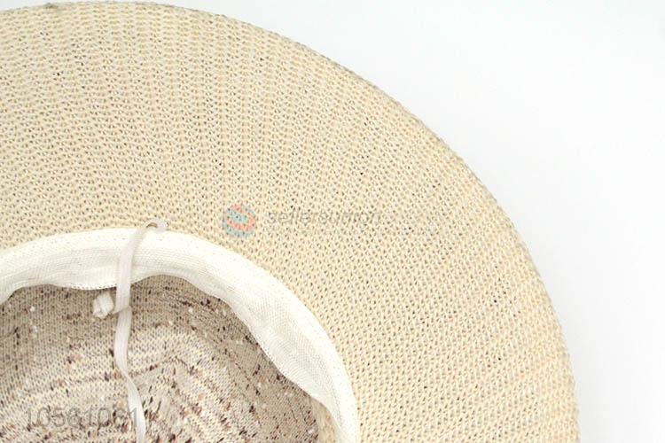 Bottom price women summer beach straw hat wide brim cap