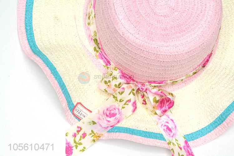 Exquisite women waving beach cap summer sun straw hat