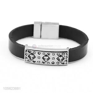 Custom Alloy Leather Bangle Retro Punk Bracelet