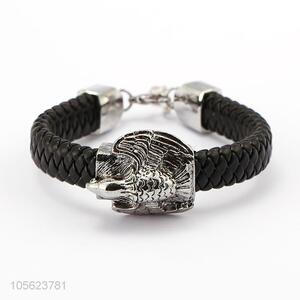 Custom Vintage Punk Bracelet Leather Mens Magnetic Bangle