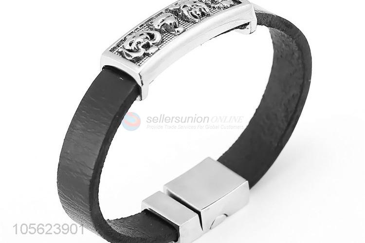 New Design Leather Wristband Retro Punk Bracelet Fashion Jewelry