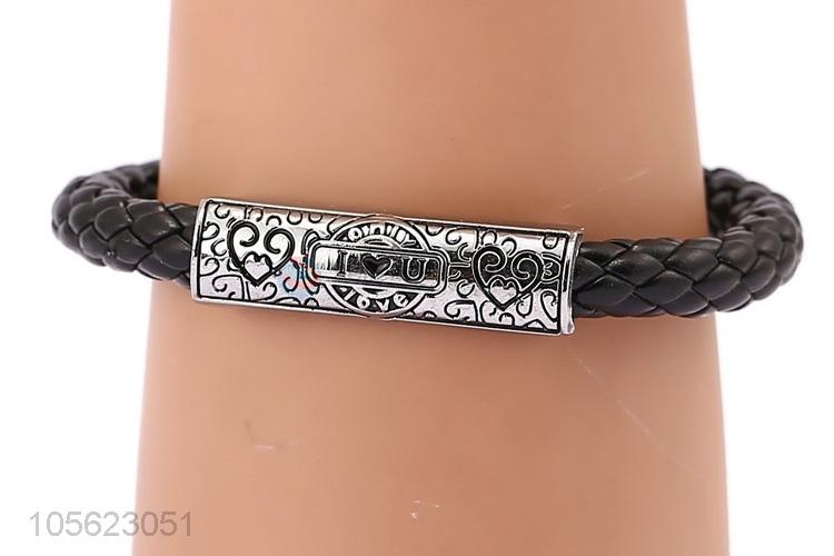 Best Price Alloy Accessories PU Leather Retro Punk Bracelet